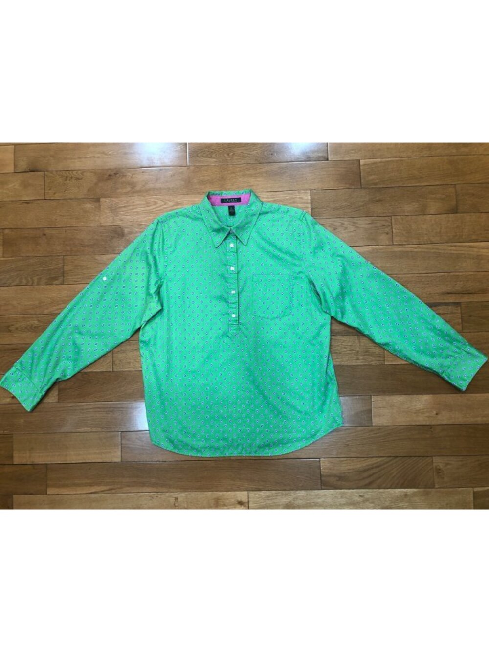 Lauren Ralph Lauren Cotton Green Pullover Polished Preppy Size XL - Picture 7 of 13